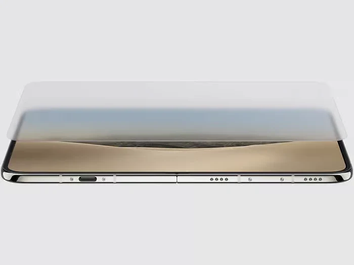 The iPhone Duo folded shut, seen edge-on — the thinnest iPhone Apple has made